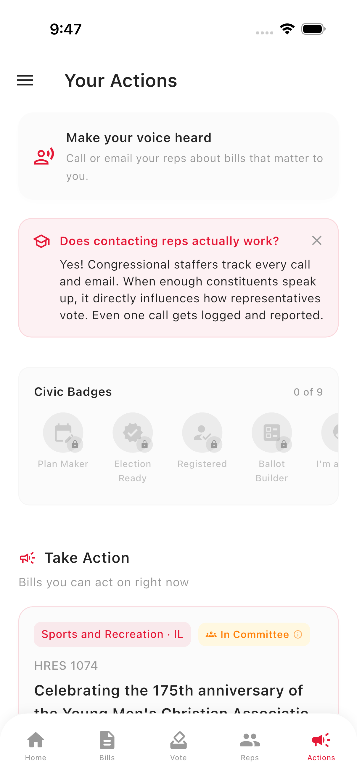 Take Action on Bills